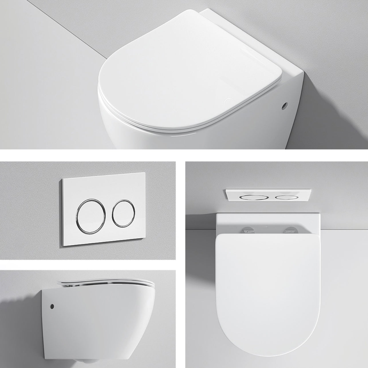 Contemporary Flush Toilet One Piece Toilet Wall Mount Porcelain Urine Toilet