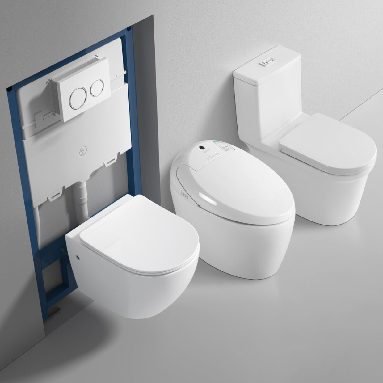 Contemporary Flush Toilet One Piece Toilet Wall Mount Porcelain Urine Toilet