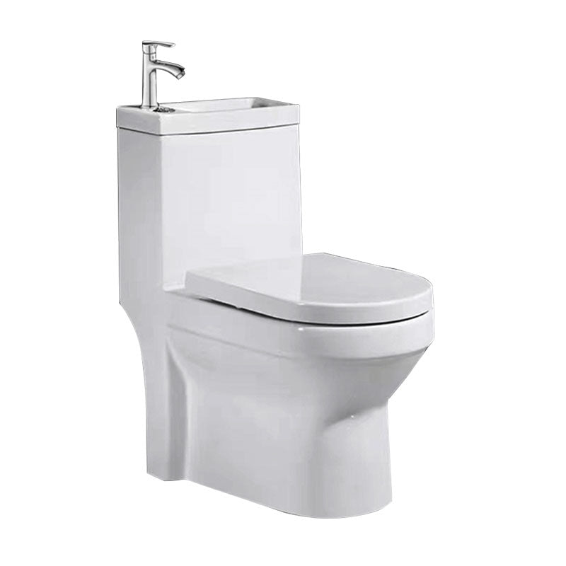 Modern Porcelain Toilet Floor Mount Siphon Jet One-Piece Toilet Flush Toilet