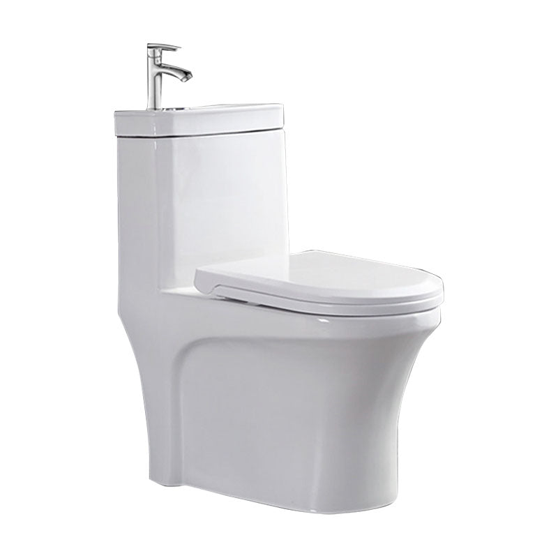 Modern Porcelain Toilet Floor Mount Siphon Jet One-Piece Toilet Flush Toilet