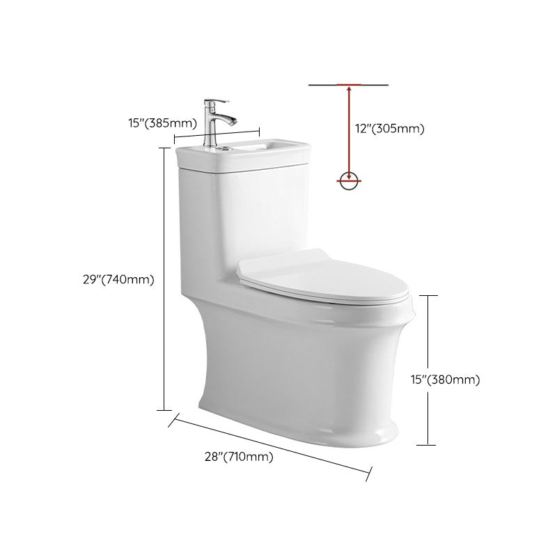 Modern Porcelain Toilet Floor Mount Siphon Jet One-Piece Toilet Flush Toilet