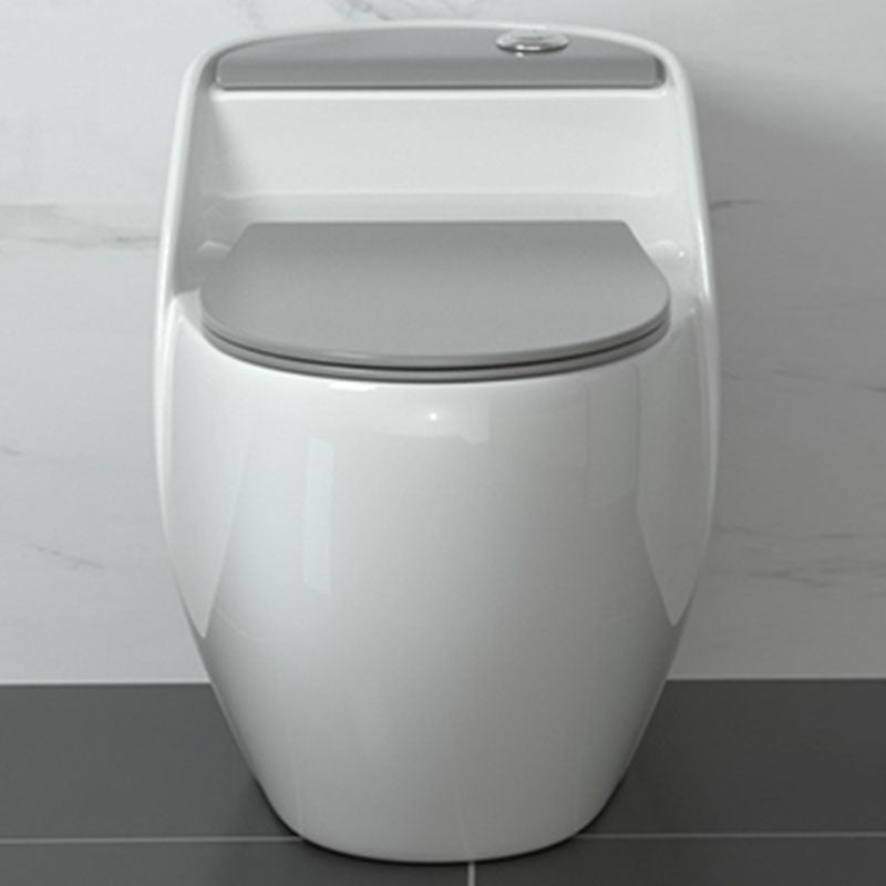 Modern Toilet Bowl Floor Mounted Porcelain Round All-In-One Flush Toilet