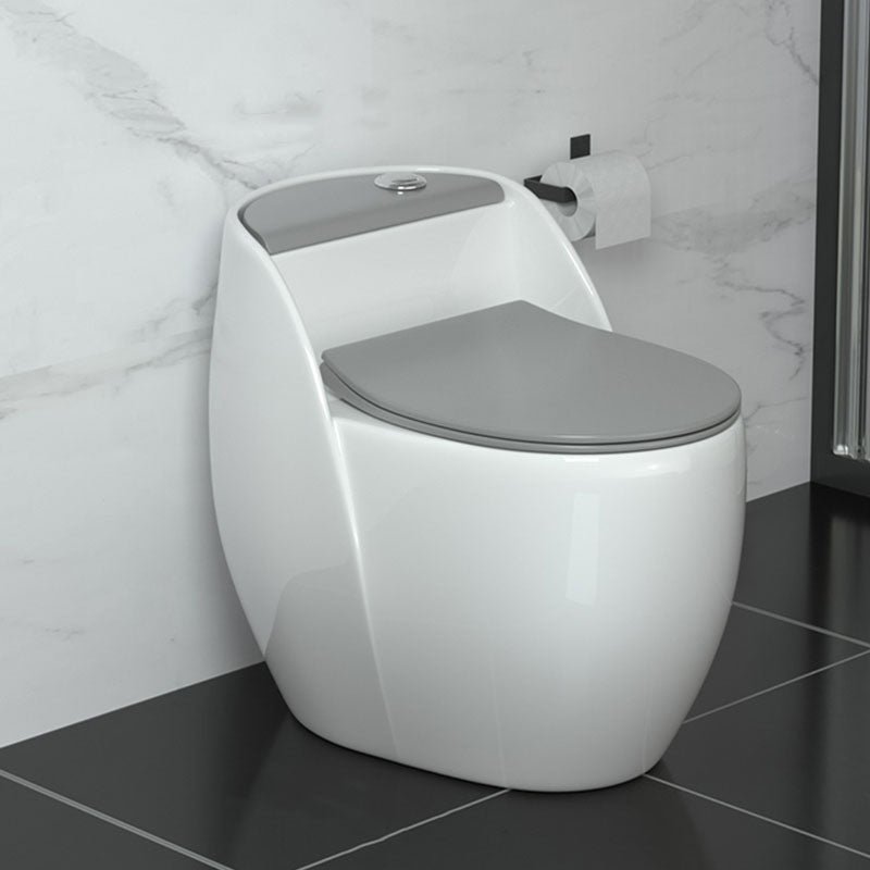 Modern Toilet Bowl Floor Mounted Porcelain Round All-In-One Flush Toilet