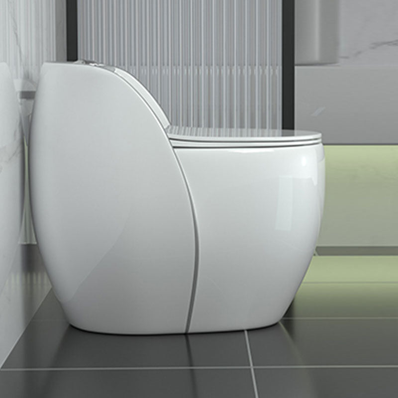 Modern Toilet Bowl Floor Mounted Porcelain Round All-In-One Flush Toilet