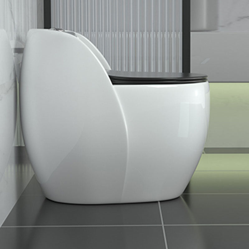 Modern Toilet Bowl Floor Mounted Porcelain Round All-In-One Flush Toilet