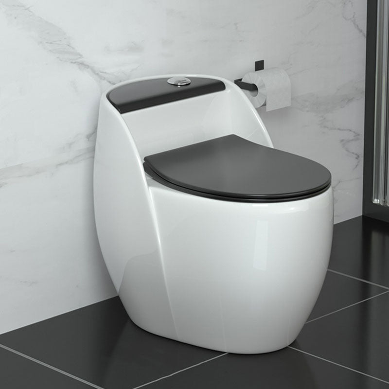 Modern Toilet Bowl Floor Mounted Porcelain Round All-In-One Flush Toilet