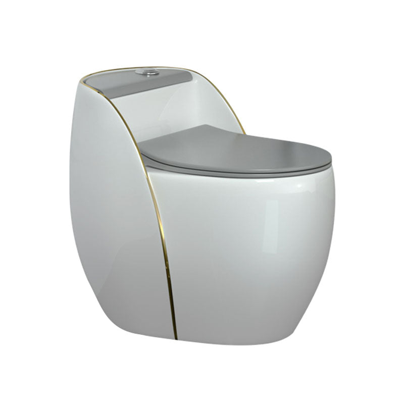 Modern Toilet Bowl Floor Mounted Porcelain Round All-In-One Flush Toilet