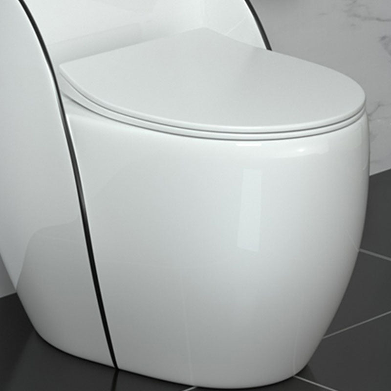 Modern Toilet Bowl Floor Mounted Porcelain Round All-In-One Flush Toilet