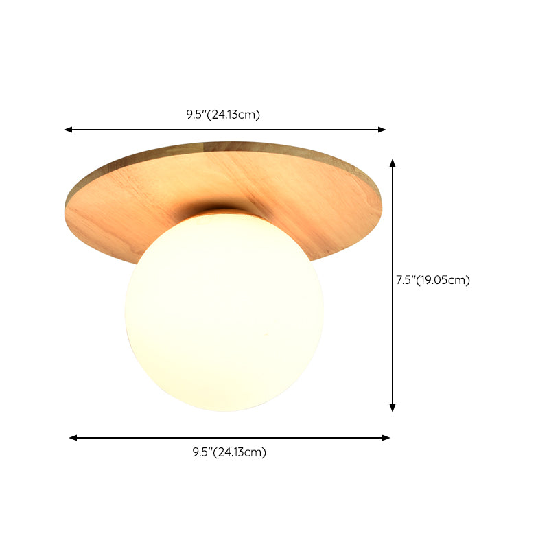 Modern Simple Ceiling Lamp Ball Shape Wooden Ceiling Light for Bedroom