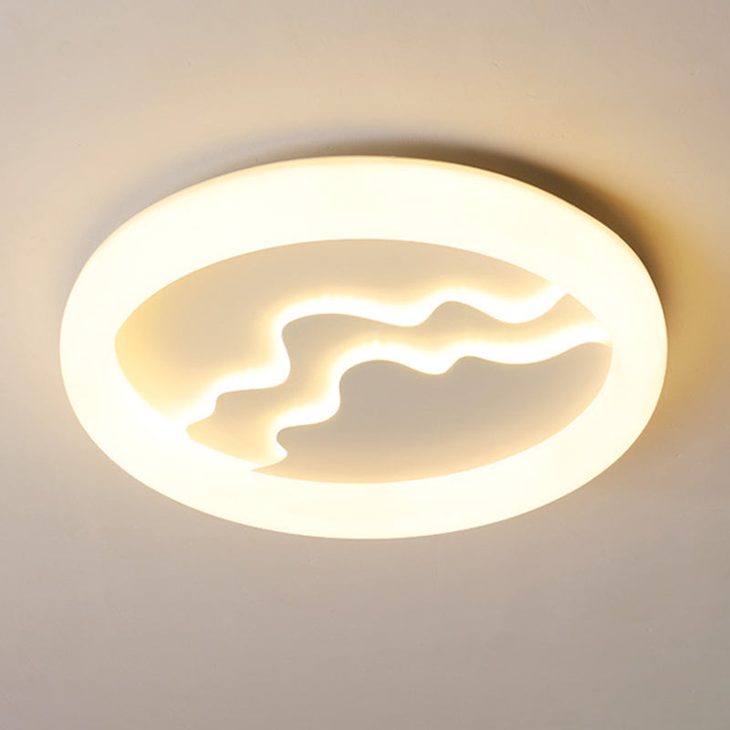 Minimalist LED Flush Mount Acrylic Round Ceiling Flush in White Finish