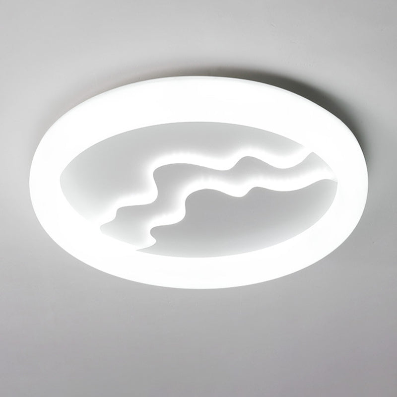 Minimalist LED Flush Mount Acrylic Round Ceiling Flush in White Finish