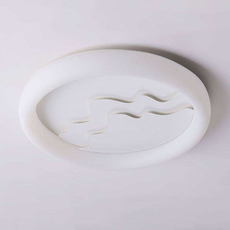 Minimalist LED Flush Mount Acrylic Round Ceiling Flush in White Finish