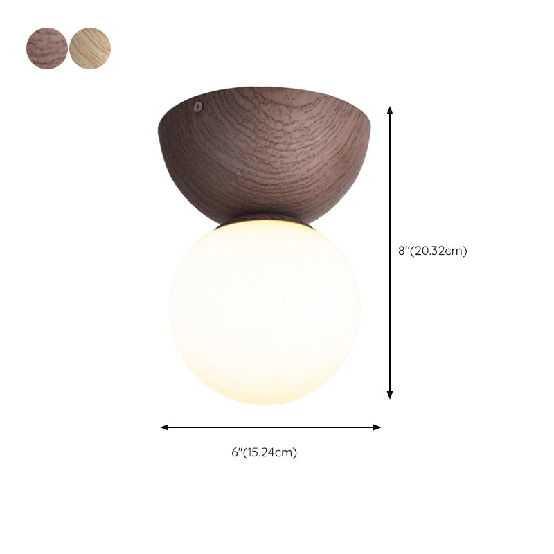 Modern Simple Ceiling Lamp Geometry Shape Wood Grain Ceiling Light for Bedroom