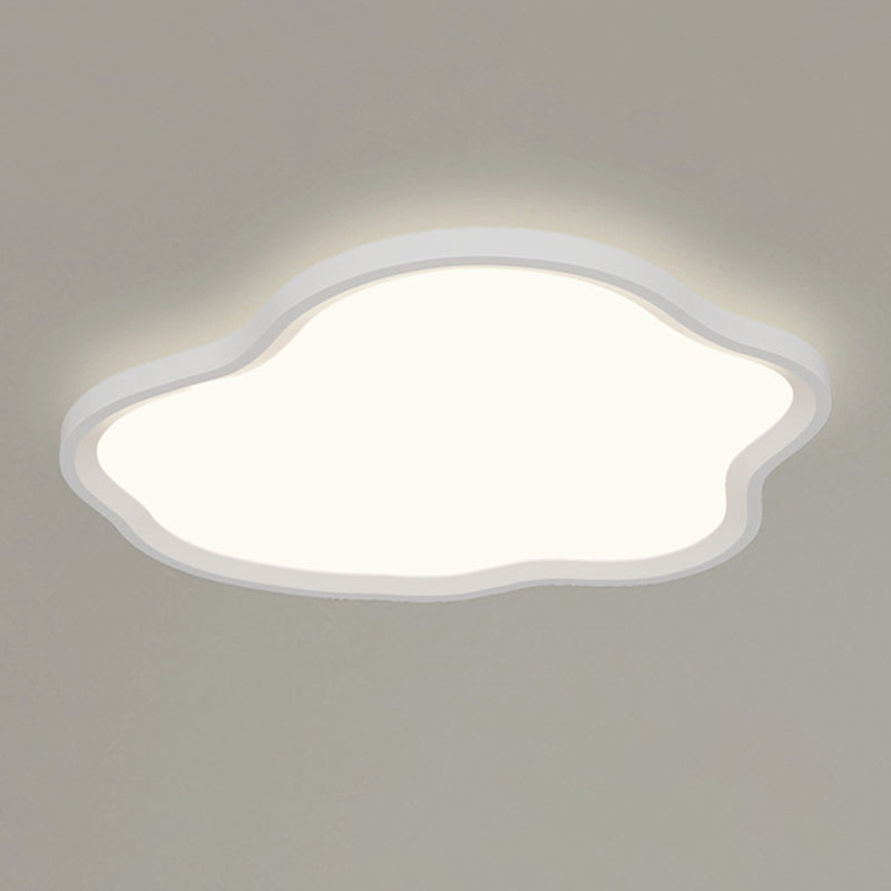 Contemporary 1 - Light Flush Mount Aluminum LED Cloud Shape Flush in White