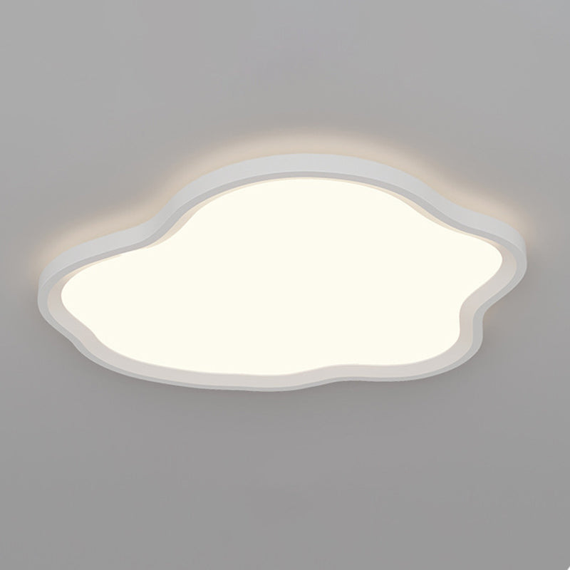 Contemporary 1 - Light Flush Mount Aluminum LED Cloud Shape Flush in White