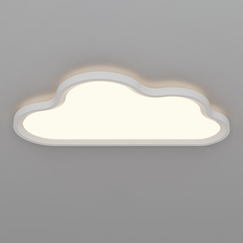 Contemporary 1 - Light Flush Mount Aluminum LED Cloud Shape Flush in White