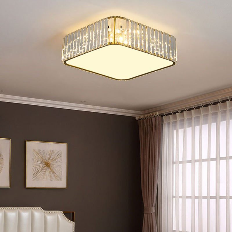 American Style Ceiling Light Crystal Geometry Shape Ceiling Lamp for Bedroom