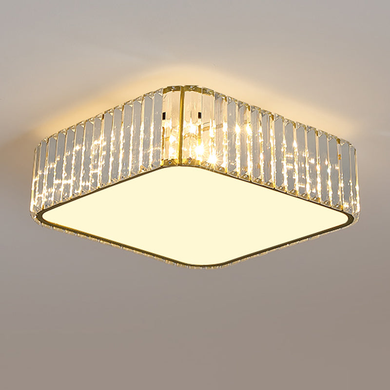 American Style Ceiling Light Crystal Geometry Shape Ceiling Lamp for Bedroom