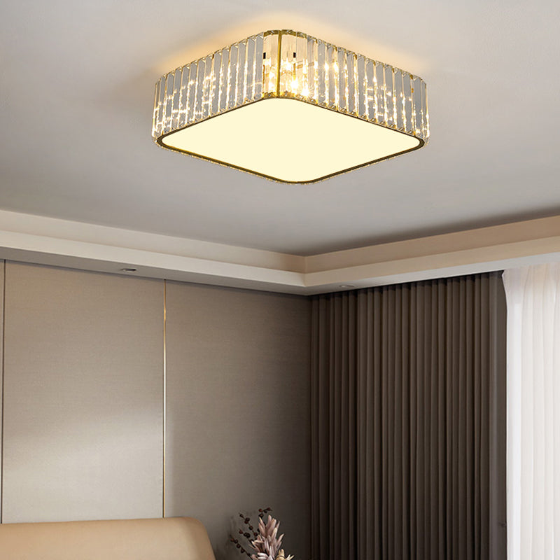 American Style Ceiling Light Crystal Geometry Shape Ceiling Lamp for Bedroom