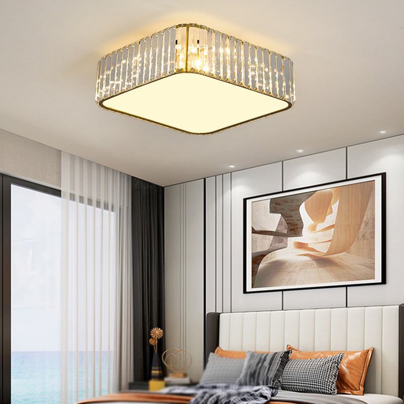 American Style Ceiling Light Crystal Geometry Shape Ceiling Lamp for Bedroom