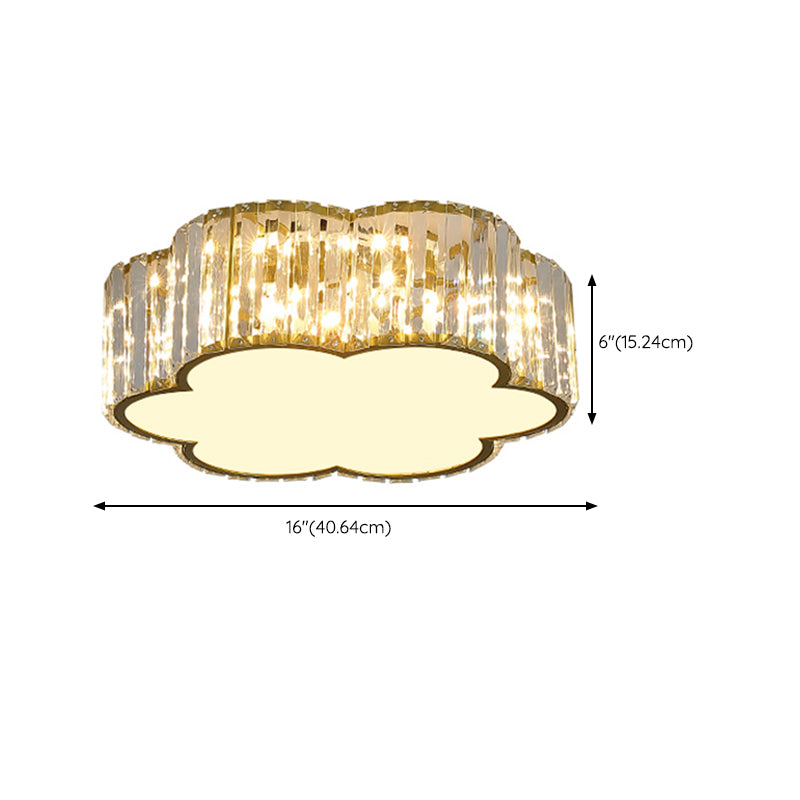 American Style Ceiling Light Crystal Geometry Shape Ceiling Lamp for Bedroom