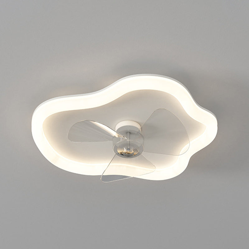 Cloud Shape 1 - Light Fan Mounted Fixture White Iron and Acrylic Ceiling Fan