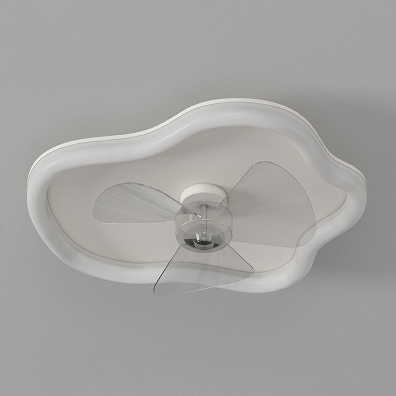 Cloud Shape 1 - Light Fan Mounted Fixture White Iron and Acrylic Ceiling Fan