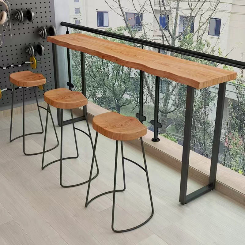 Rectangular Bar Height Table Industrial Style Bar Table with Sled Base