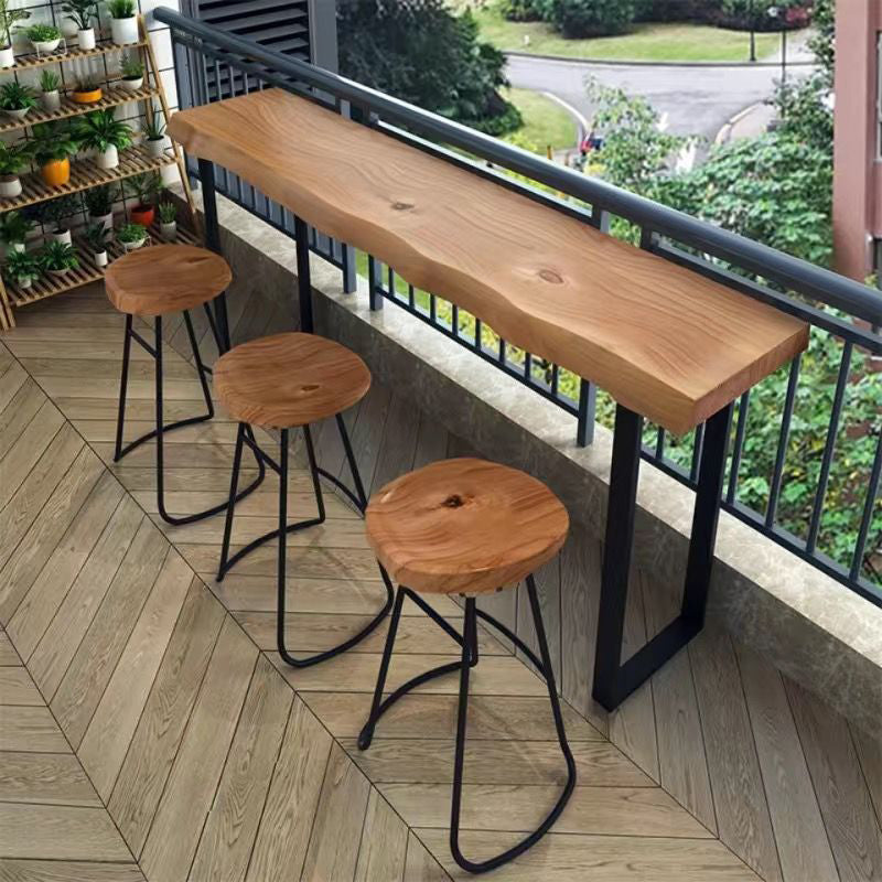 Rectangular Bar Height Table Industrial Style Bar Table with Sled Base