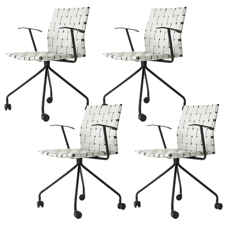 Contemporary Fixed Arms Conference Chair Gray Chair for Office