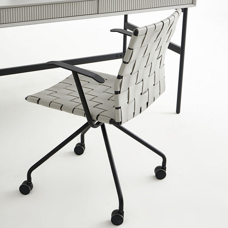 Contemporary Fixed Arms Conference Chair Gray Chair for Office