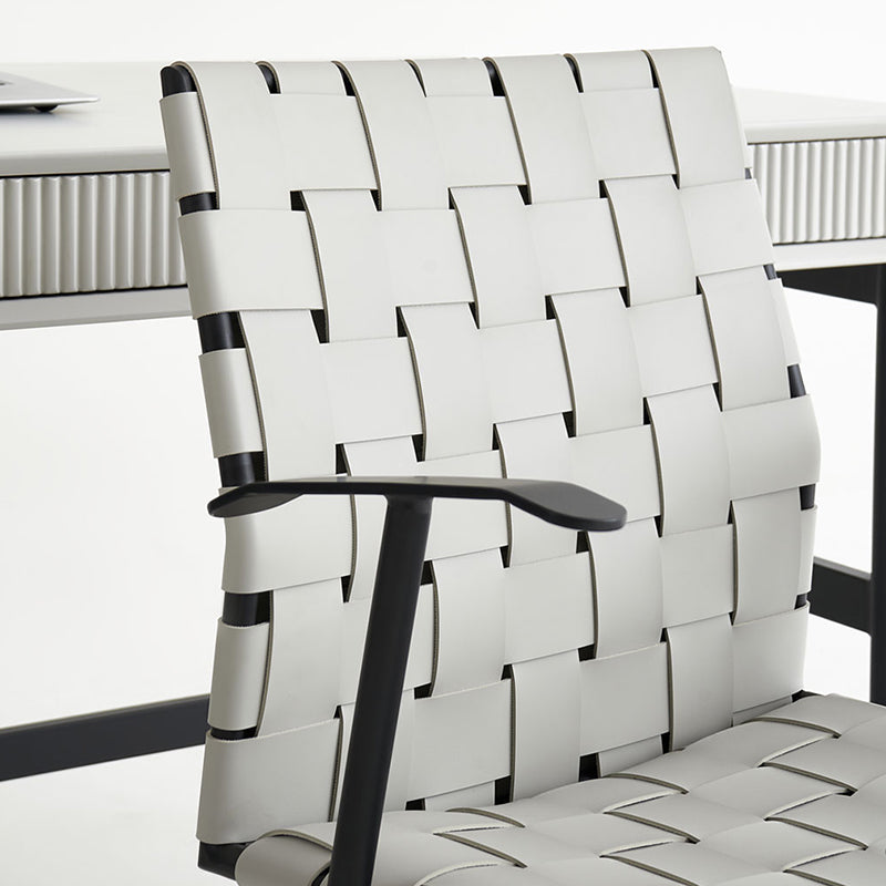 Contemporary Fixed Arms Conference Chair Gray Chair for Office