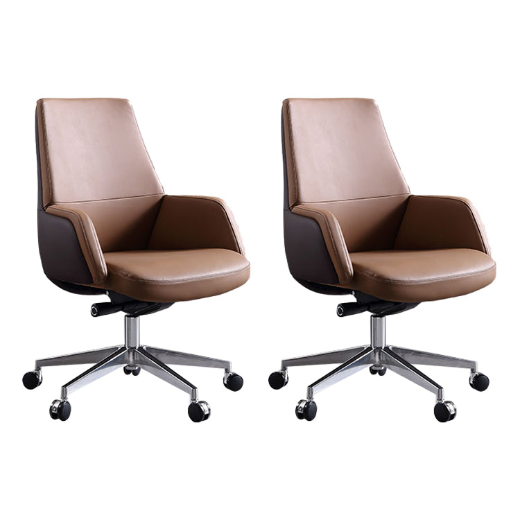 Modern Chair Leather Adjustable Seat Height Office Chair with Wheels