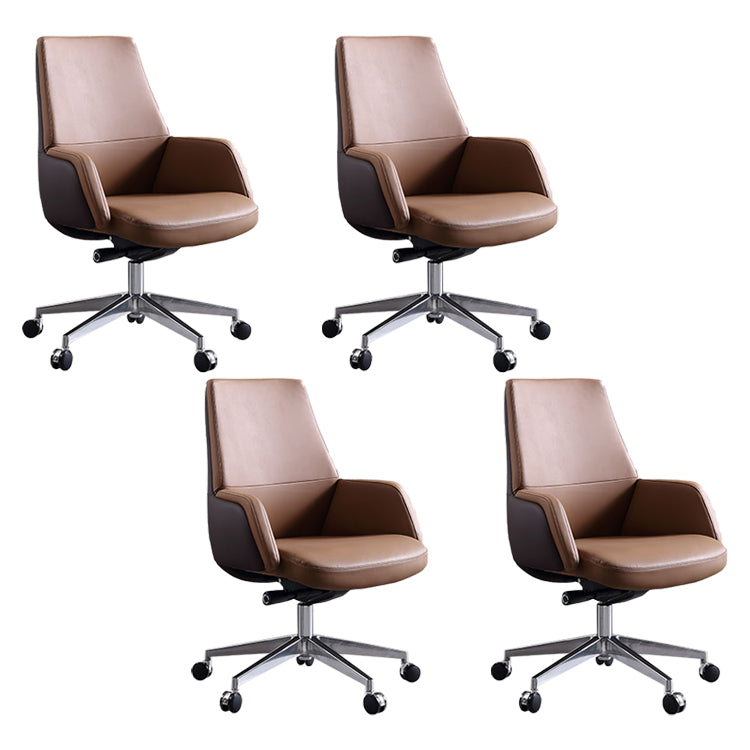 Modern Chair Leather Adjustable Seat Height Office Chair with Wheels