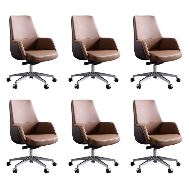 Modern Chair Leather Adjustable Seat Height Office Chair with Wheels