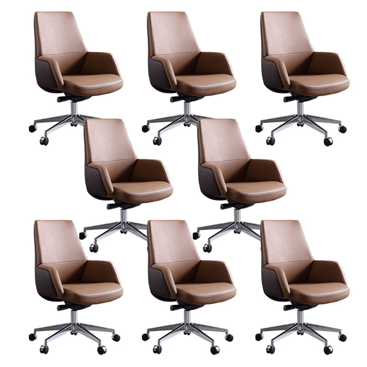 Modern Chair Leather Adjustable Seat Height Office Chair with Wheels