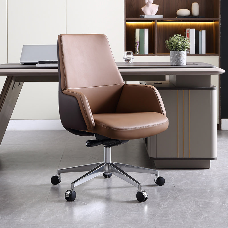 Modern Chair Leather Adjustable Seat Height Office Chair with Wheels