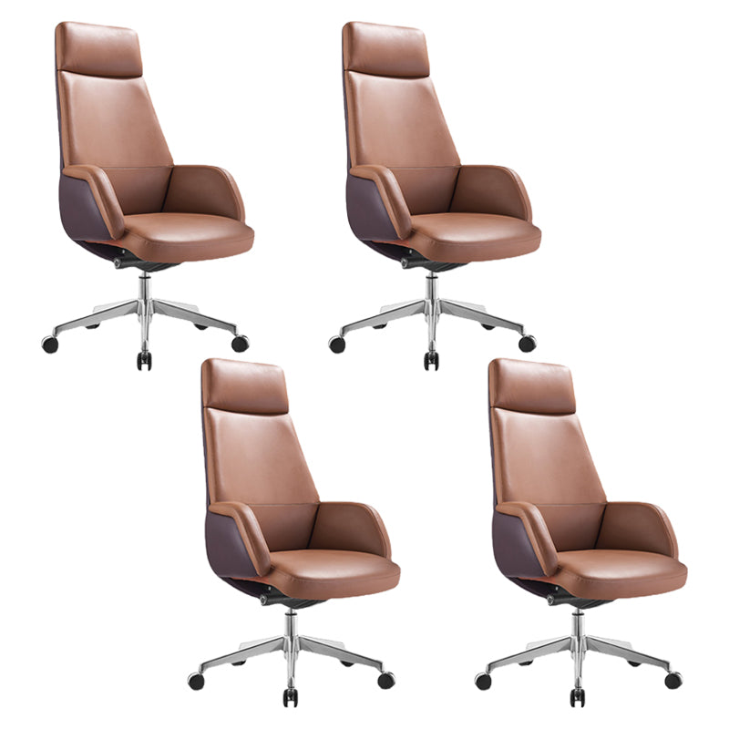 Modern Chair Leather Adjustable Seat Height Office Chair with Wheels