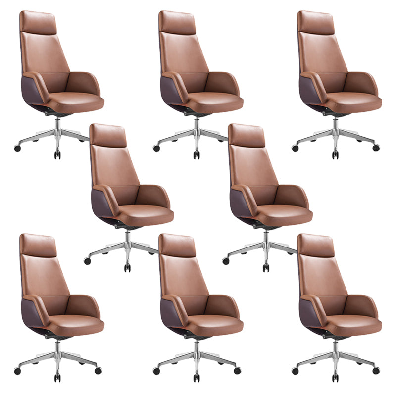 Modern Chair Leather Adjustable Seat Height Office Chair with Wheels