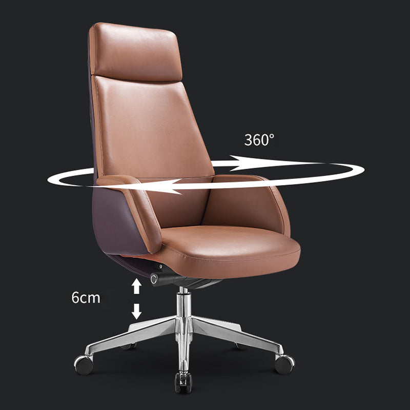 Modern Chair Leather Adjustable Seat Height Office Chair with Wheels