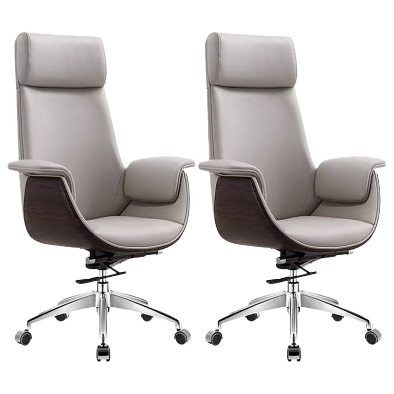 Modern Office Chair Leather Adjustable Seat Height Swivel Chair with Wheels