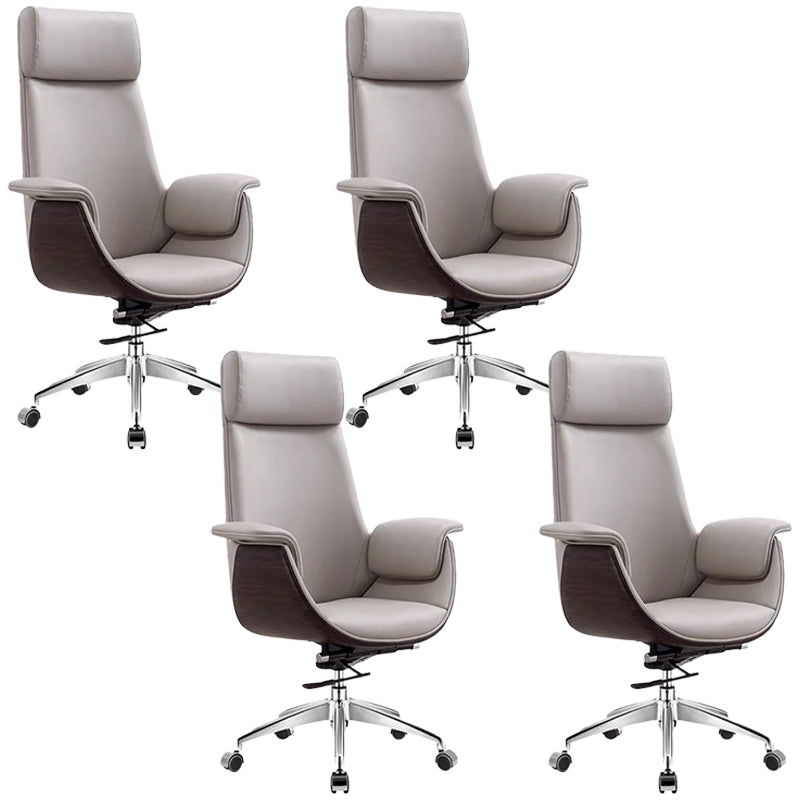 Modern Office Chair Leather Adjustable Seat Height Swivel Chair with Wheels