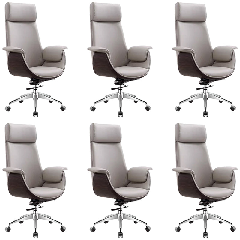 Modern Office Chair Leather Adjustable Seat Height Swivel Chair with Wheels