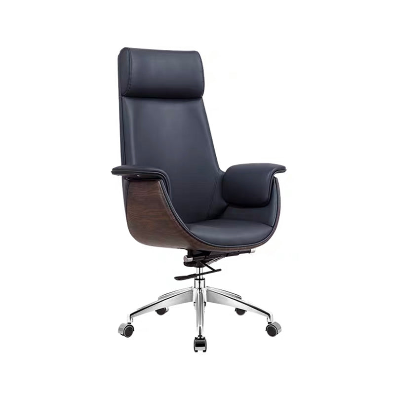 Modern Office Chair Leather Adjustable Seat Height Swivel Chair with Wheels