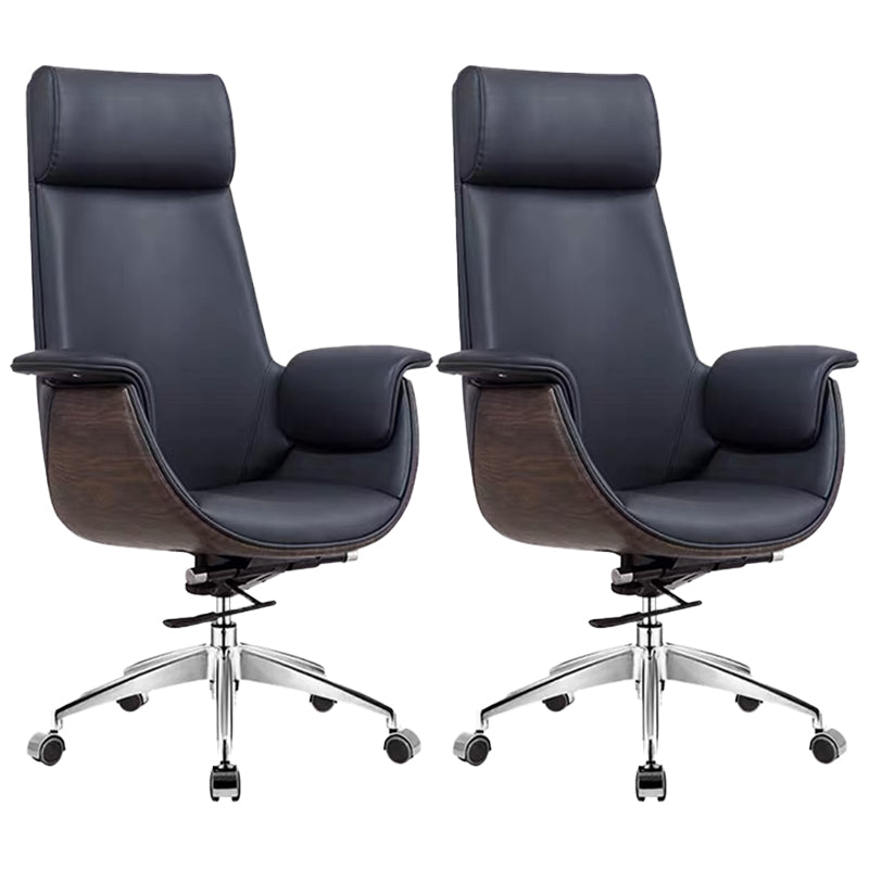 Modern Office Chair Leather Adjustable Seat Height Swivel Chair with Wheels