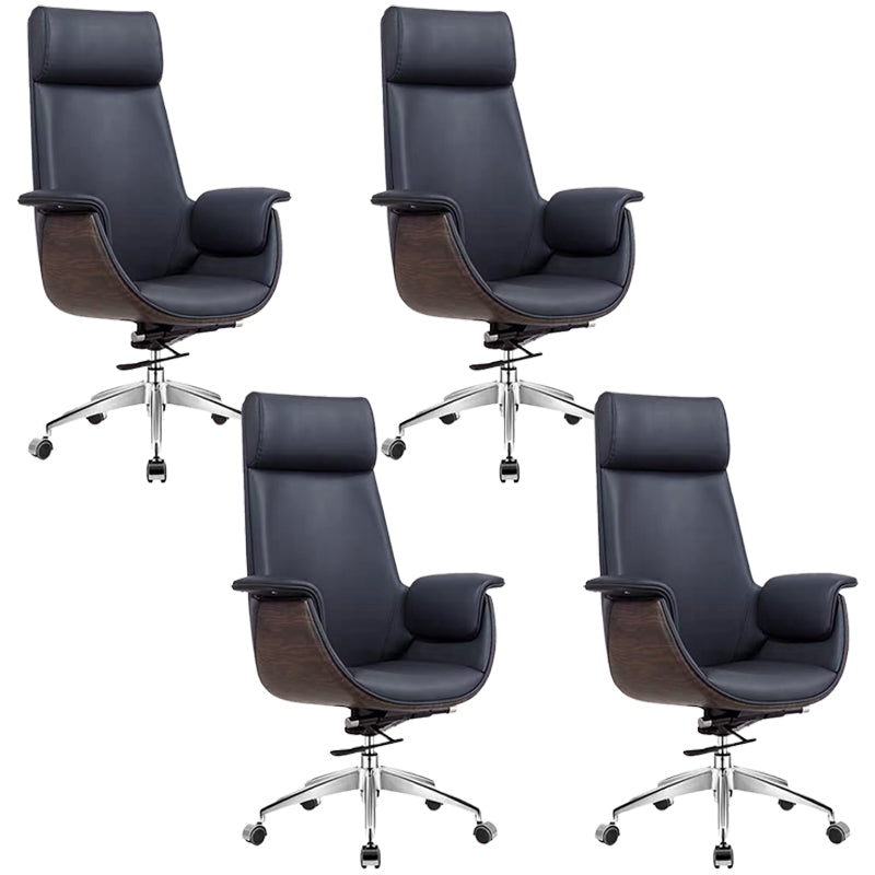 Modern Office Chair Leather Adjustable Seat Height Swivel Chair with Wheels