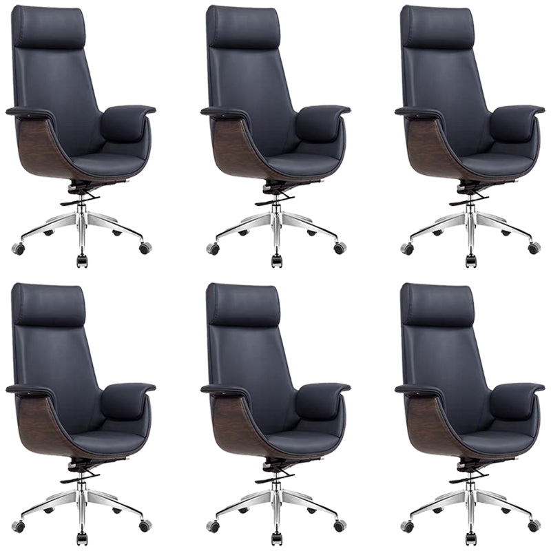 Modern Office Chair Leather Adjustable Seat Height Swivel Chair with Wheels