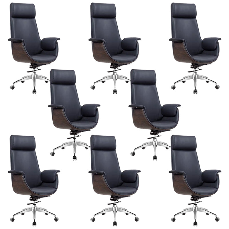 Modern Office Chair Leather Adjustable Seat Height Swivel Chair with Wheels