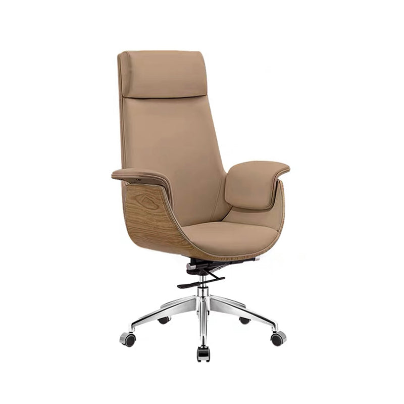 Modern Office Chair Leather Adjustable Seat Height Swivel Chair with Wheels