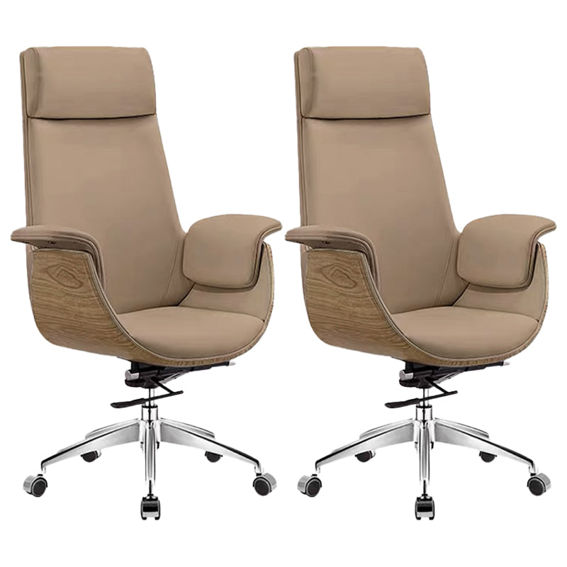 Modern Office Chair Leather Adjustable Seat Height Swivel Chair with Wheels